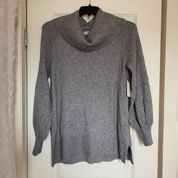 ❌SOLD❌ Grey Anthropologie Cowl Neck Sweater - Picture 3 of 7